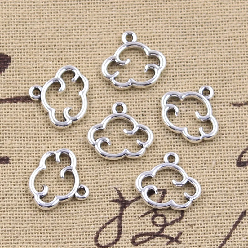 

20pcs Charms floating clouds 13x15mm Antique Silver Color Pendants Making DIY Handmade Tibetan Finding Jewelry