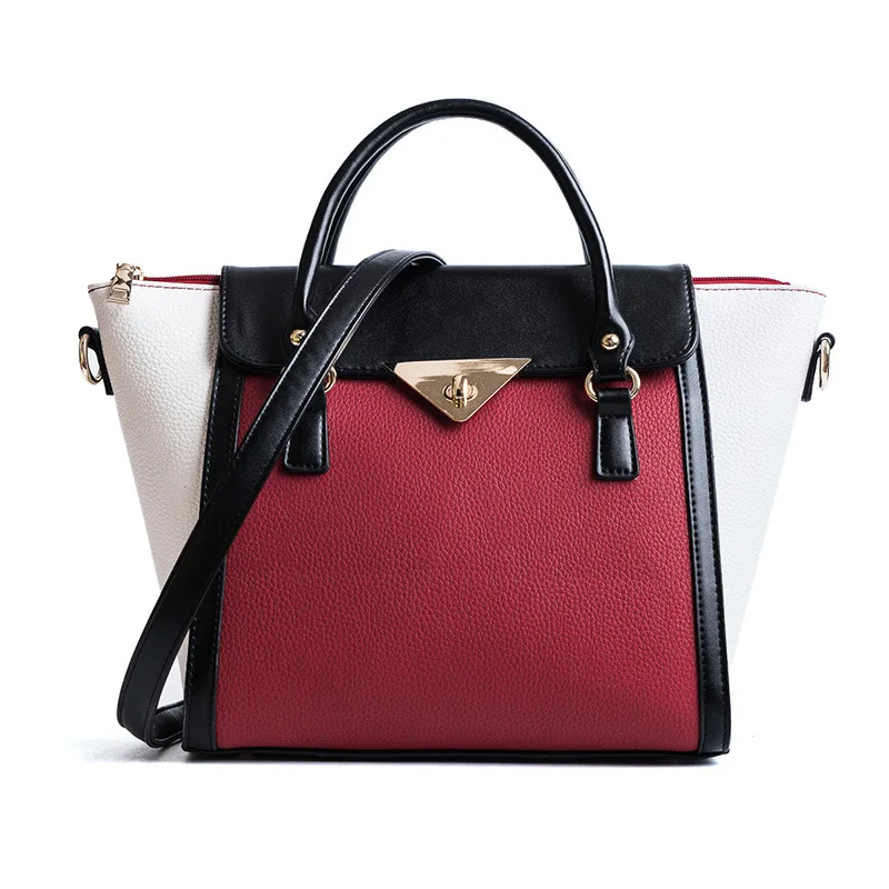 

Fashion High Quality Women's Shoulder Bag PU Leather Contrast Color Wings Lady Handbag Shoulder Messenger Bag #197530