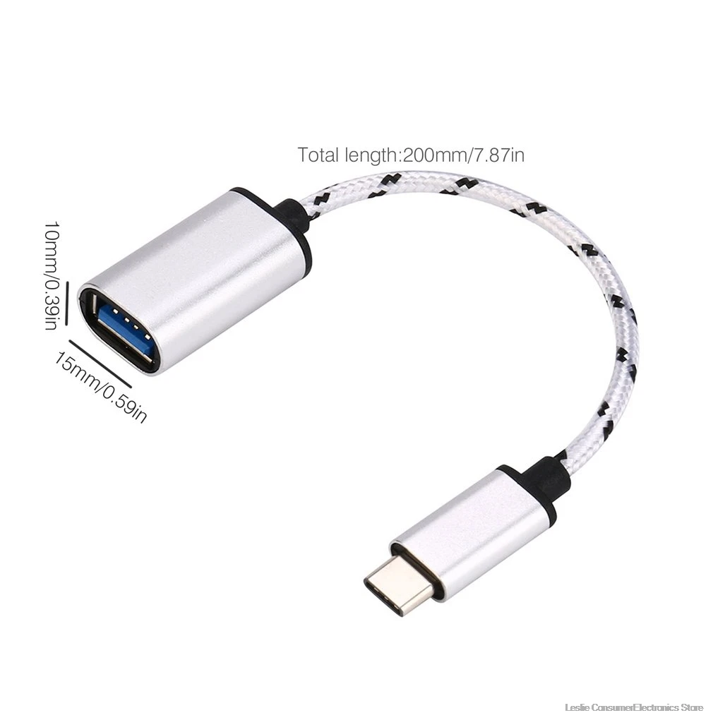 18 см type-C OTG адаптер usb-кабель 3,1 type C штекер USB 3,0 A Женский OTG кабель для передачи данных NK-Shopping