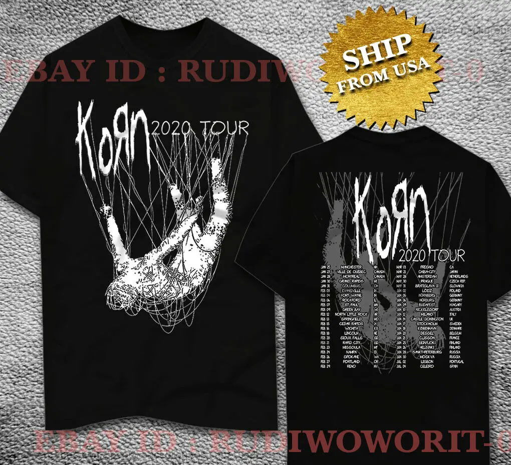 

Korn T Shirt Joint Tour 2020 Complete Dates Concert Tee Size S - 3Xl