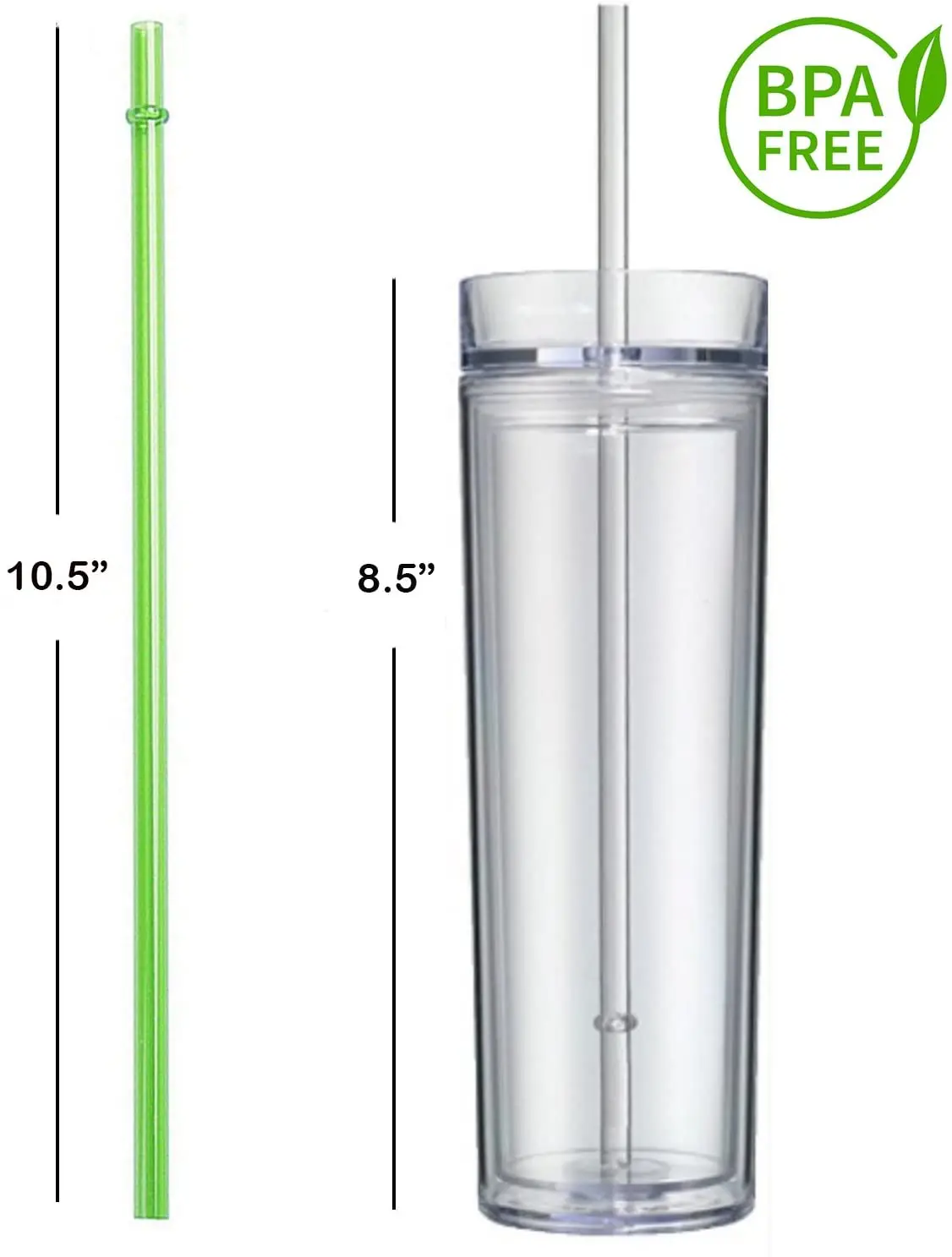  Customized Acrylic Tumbler with Straw - 16 oz. - Clear  143942-C