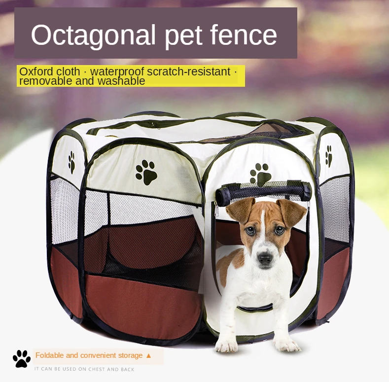 

Home Removable Pet Cage Small Pet Delivery Room Washable Folding Octagonal Fence Doghouse Waterproof Scratch-Resistant Cat Tent