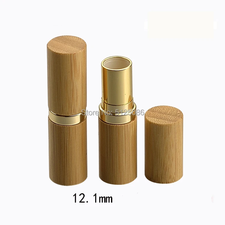 4.5G Gold Bamboo Wooden Lipstick Tube 12.1mm Lip Balm Packing Bottle DIY Empty High-end Rouge Concealer Container | Красота и
