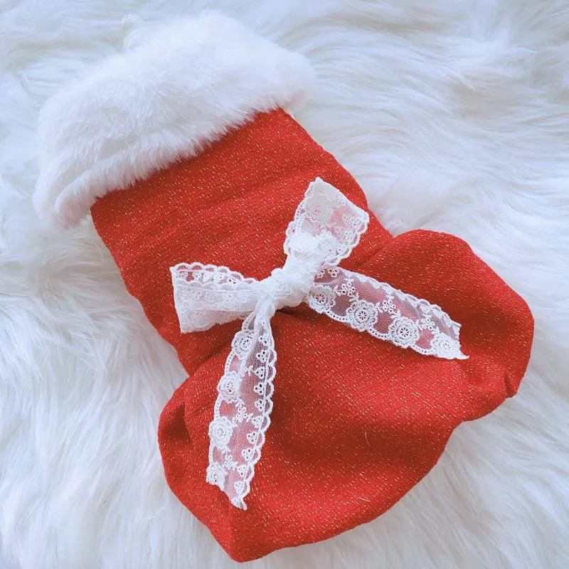 

Red Luxury Ladies Pet Dog Warm Jacket Big Fur Collar For Small Dogs Chihuahua Spring Wool Coat Jacket Autumn Winter Dog Clothes