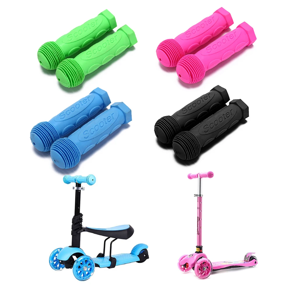 

1 pair Rubber Grip Handle Handlebar Grips Colorful Blue Red Anti-skid Child Children Kids Bike Bicycle Tricycle Skateboard