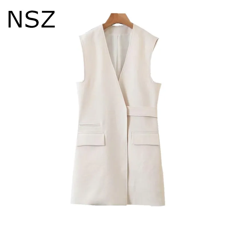 White sleeveless coat Clearance