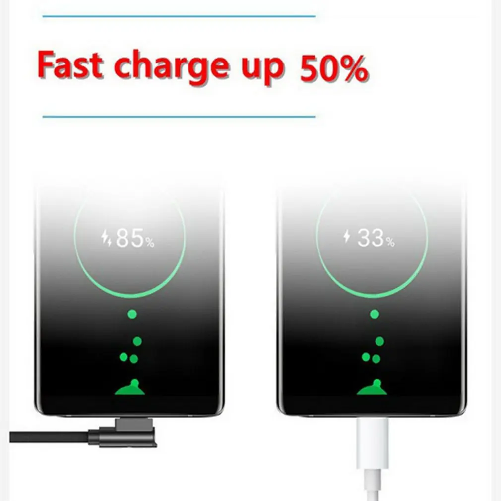 L type кабель для передачи данных 90 градусов нейлоновый USB кабель Универсальный Для Android мобильного телефона Быстрый зарядный кабель высокоскоростной передачи данных
