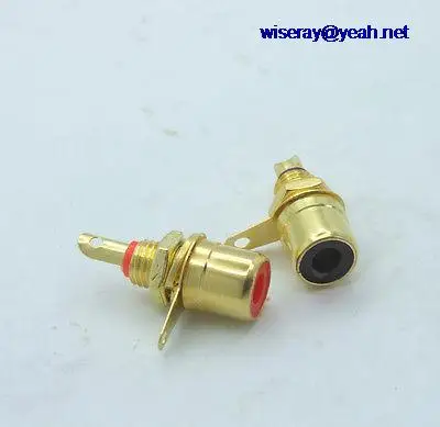 

DHL/EMS 1000pcs RCA Female Socket Chassis Panel Mount Audio Video adapter Gold plated-A8