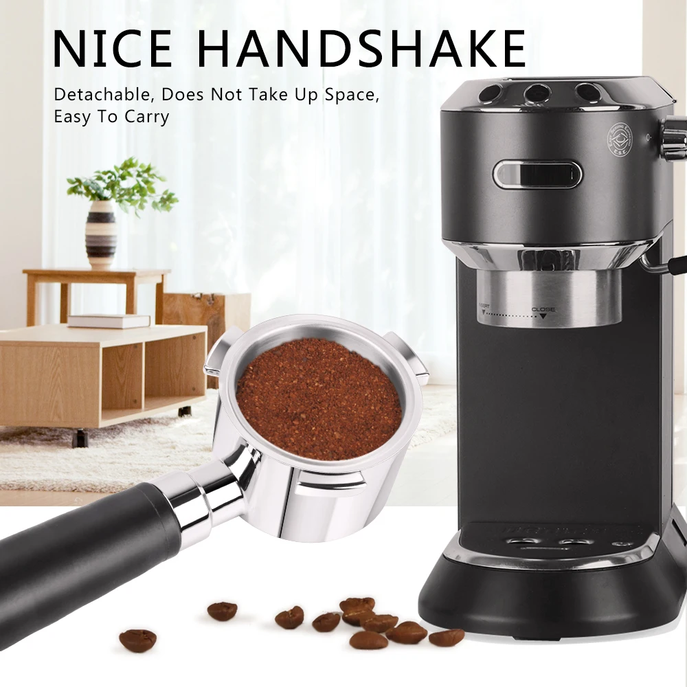 

51mm Delonghi Krups Coffee Handle For Espresso Delonghi Stainless Steel Coffee Solid Handle Filter Holder Filter With Tamper