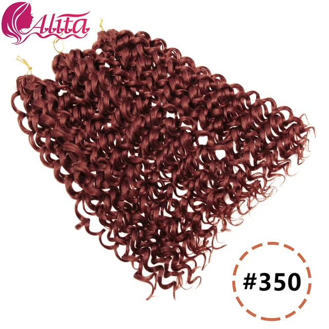 Wavy Strands Crochet Braid Hair10 14 &18inch Synthetic Ombre Wavy Curls Afro Curls Hair For Women Low Tempreture Deep Wave #350