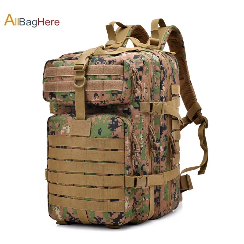 Анти-всплеск 40 л тактический рюкзак камуфляж Военная альпинистская походная сумка Спортивные пакеты Молл треккинг Сумка для мужчин и женщин - Цвет: Jungle Digital
