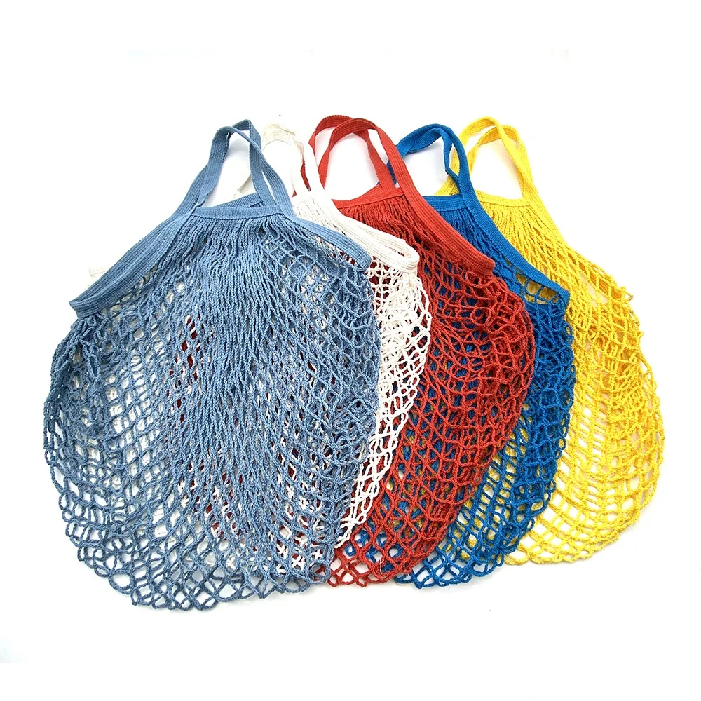 Reusable Grocery Produce Bags grocery bags storage bag produce storage bags Cotton Mesh Ecology Market String Net Tote Bag Kitchen Fruits Vegetables Hanging Bag Home
