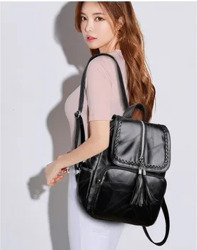 

Shuang bei bao Women's 2019 Travel Bag Large Capacity School Bag PU Leather Soft Surface WOMEN'S Bag women backpack
