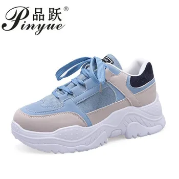 

Women Comfortable Sneaker Shoes blue Chunky Sneakers Platform Wedge Wedges Shoes for Women Zapatos De Mujer Casual Shoes