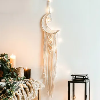 

Bohemian Chic Hanging Tapestry Mandala Moon Dream catcher Wall Decor Boho Woven Knitted Tapestries Home Decoration MJ81408
