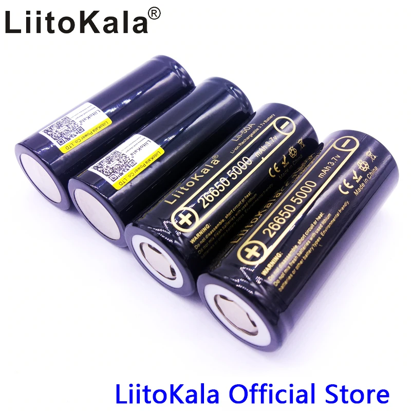 HK LiitoKala lii-50A 26650 5000 мАч литиевая батарея 3 7 в 26650-50A перезаряжаемая подходит для