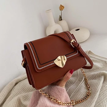 

Small Women Shoulder Bags Pu Leather Crossbody Bags For Female Elegant Female Chain Tote Bag Lock Chain Shoulder Messenger Bag