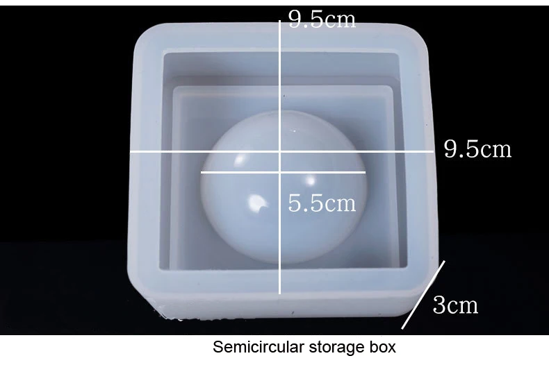 Ручка держатель пепельница коробка для хранения УФ Смола форма из эпоксидной смолы для ювелирных изделий карты ювелирные изделия инструменты аксессуары - Цвет: Semicircular storage