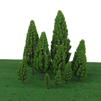 

MagiDeal High Simulation 10Pcs/Lot 1/50 1/400 Plastic Green Model Trees for Street Buildings Train Track Scene Scenery Landscape