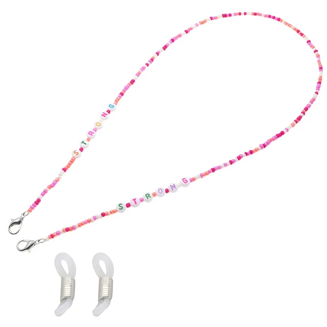 2021 Fashion Sunglasses Mask Holder Lanyard Letter Love Colorful Beaded Glasses Chain Neck Strap Jewelry for Students Children Strong
