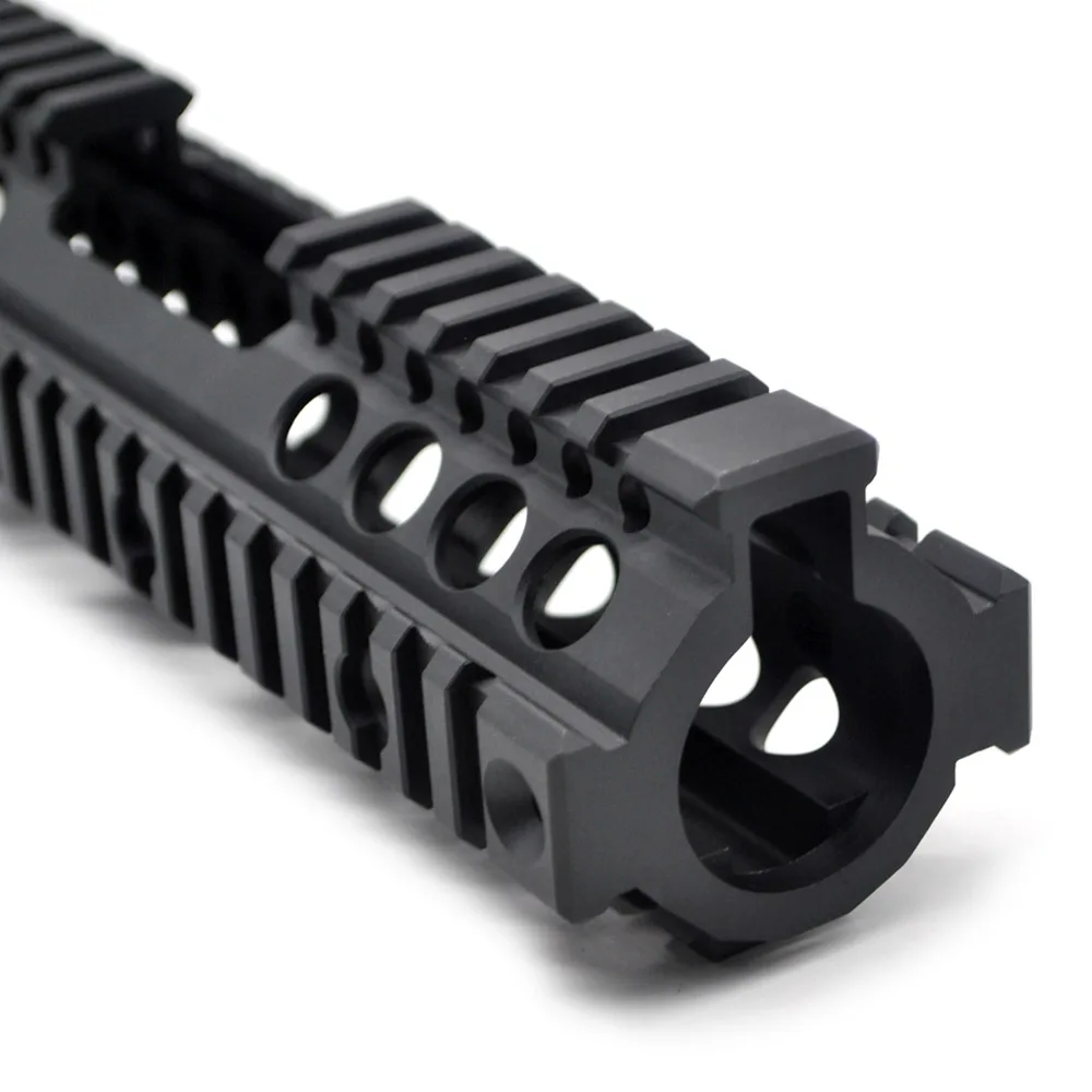 TriRock 12,7 дюймов тактическое обновление MK18 Четырехугольная перекладина, накладка Сплит 2 части Picatinny Mount system Fit. 223 черный анодированный