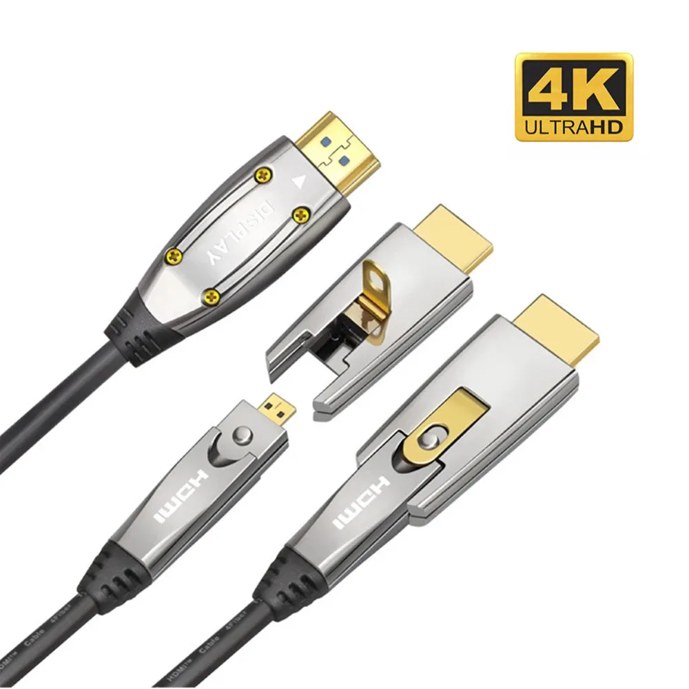 

4K HDMI-совместимый волоконно-оптический кабель, сверхскоростной инженерный шнур для аудио и видео 2,0 2.0b 18 Гбит/с для PS4 проектора компьютера