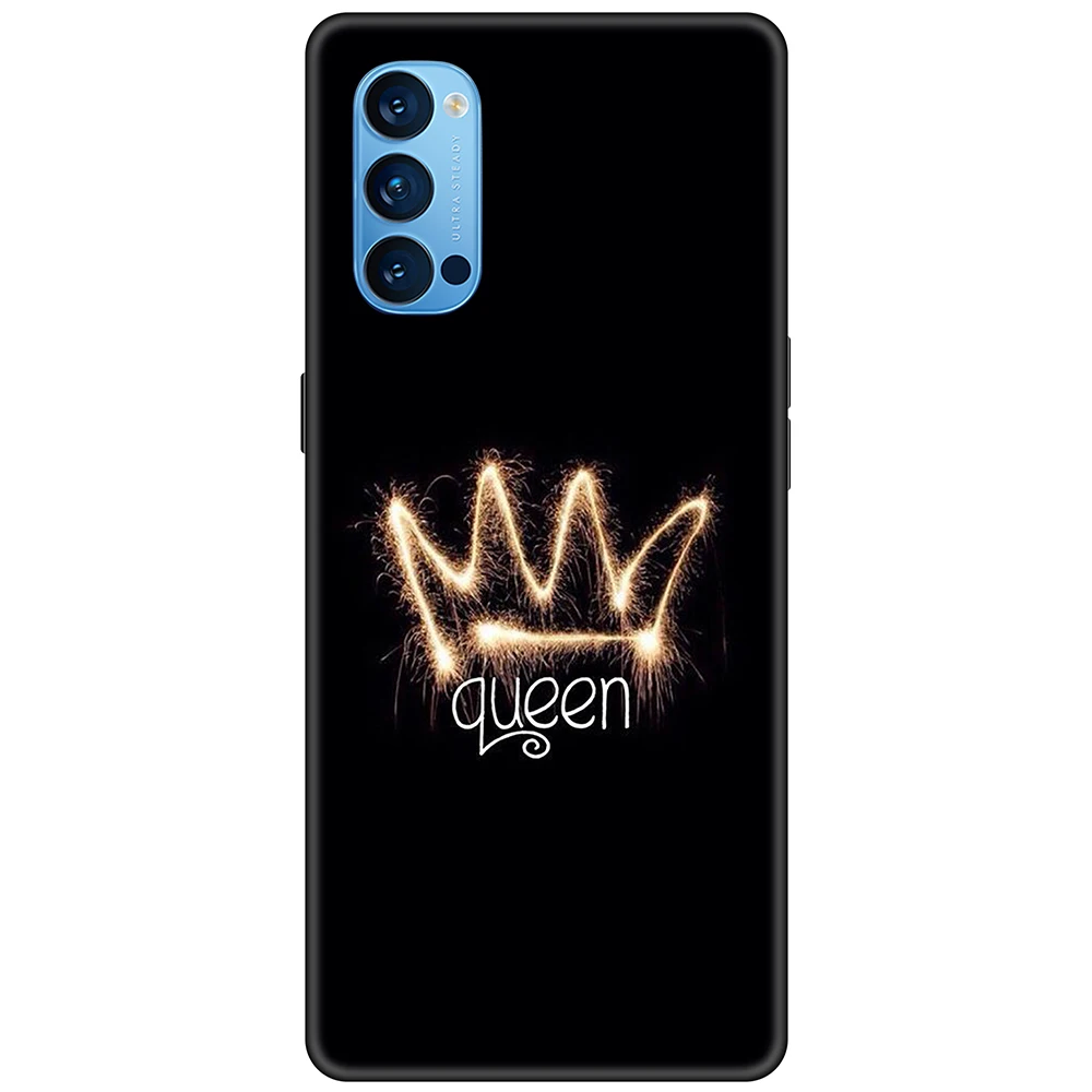 Для Oppo Reno4 5G чехол Роскошный мягкий ТПУ Черный Reno 4 Pro 6 43 дюймов 360 полный защитный