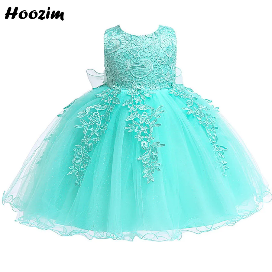 Mint Gree Baptism Birthday Puffy Dress Girl 3M-24M Years Elegant Pleated Glitter Floral Pageant Party Ball Gown Dresses Toddler |