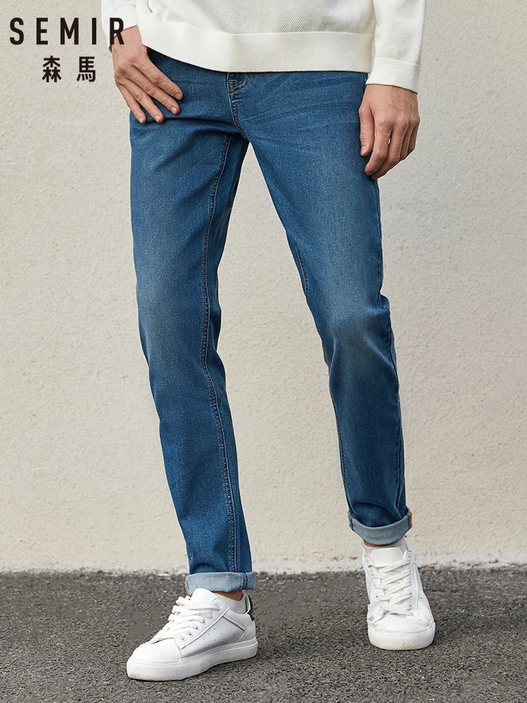 Мужские джинсы SEMIR, лето-осень, новые корейские хлопковые узкие брюки, мужские ретро Молодежные Длинные повседневные джинсы из хлопка
