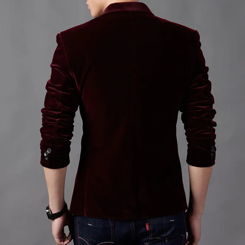 Men Suit Jacket Autum Velvet Wedding Dress Coat Mens Blazer Jacket