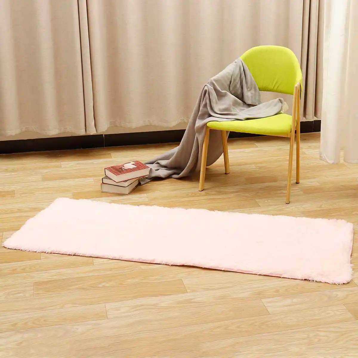 60x160cm Thickened Square Floor Mat Cover Anti-skid Shaggy Area Yoga Rug Home Living Room Bedroom Table Carpet Blanket Mat Long