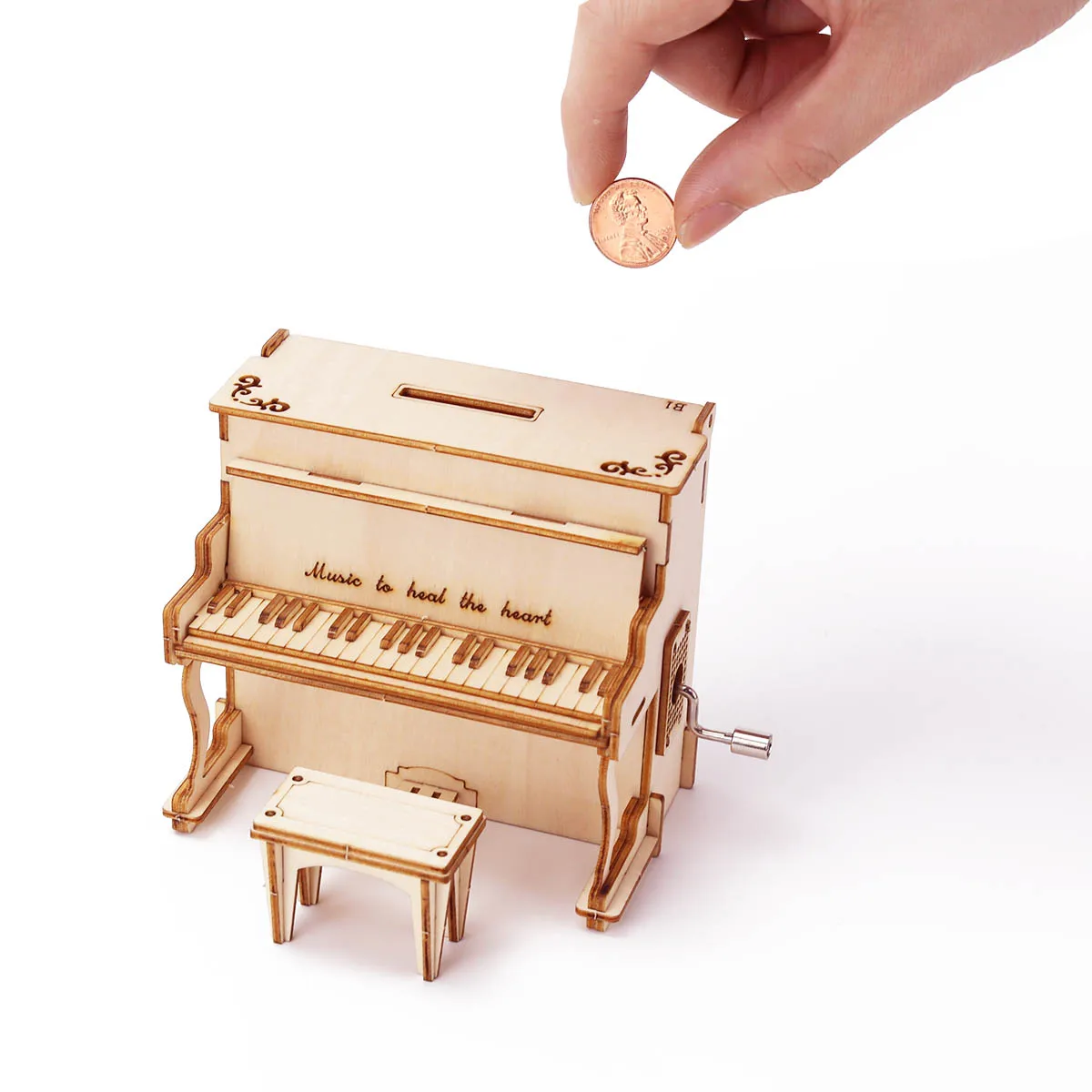 Caixa de MúSica de Piano DIY, Caixa de MúSica de Piano de Cauda Artesanal  para EscritóRio : : Brinquedos e Jogos