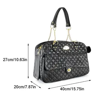 

2020 New Comfortable Luxury Fashion Dog Carrier PU Travel Carrying Portable Handbag Pet