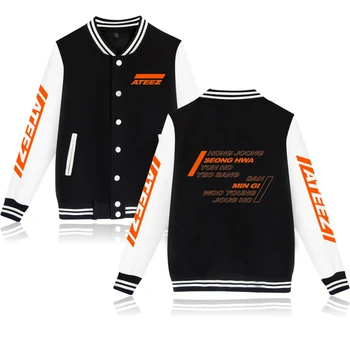 

ATEEZ Baseball Jackets Girls Printed Harajuku 2019 Hot Sale Long Sleeve Jacket Women and Men Hip Hop Casual Clothes Coats
