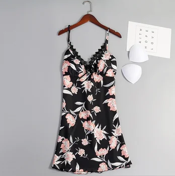 

Womens Lace Satin Silk Strappy Floral Nightdress Sleepwear Ladies Sexy Dress Nightdress Sleepshirts Sleepwear Nightwear