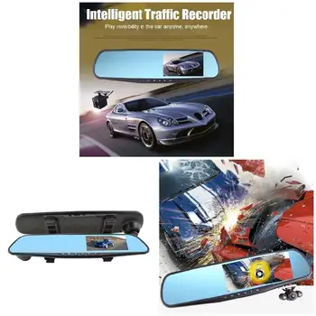 

Driving Recorder 2 Lens Car DVR Dash Cam Front Rear Mirror Camera Video Recorder DQ-Drop