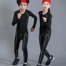 Детские брюки для бега для мальчиков компрессия одежда колготки леггинсы для занятий спортом, детский баскетбольный летняя форма для занятий велоспортом Фитнес Толстовка