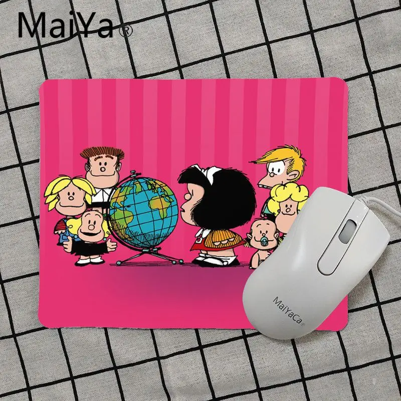 Maiya Высокое качество Мультфильм мафальда коврик для мыши геймерская игра коврики Лидер продаж подставка под руку мышь - Цвет: No Lock Edge25x29cm