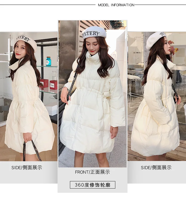 Photo Shoot New Style Loose Sundress Pendulum down Jacket Women's Mid-length Korean-style Dongdaemun Waist Hugging Slimming