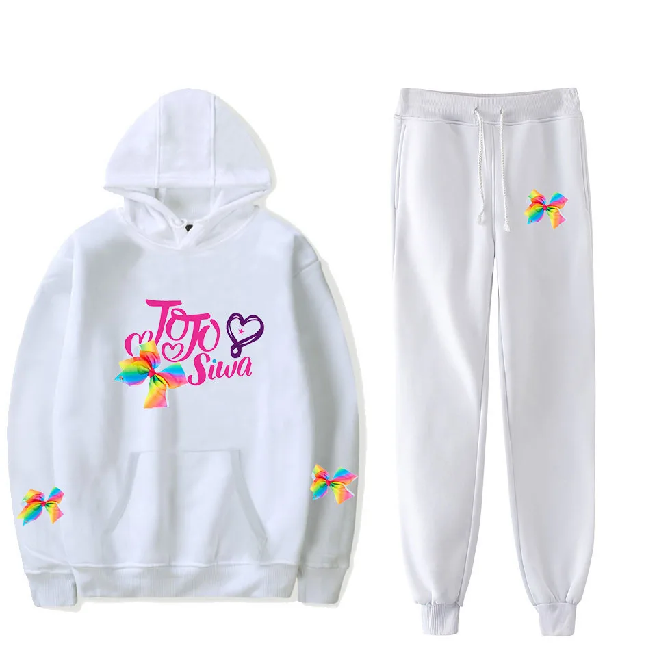 Модный Повседневный свитер jojo siwa &amp middot с длинными рукавами и капюшоном 2 шт. для