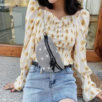 

Shoulder Chest Bags Classic Texture Creative Delicate Design Chic Women Rhinestone Waist Bum Pocket Casual Messenger Packs