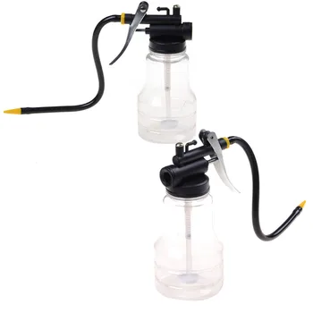 

250cc Transparent High Pressure Pump Oiler Lubrication Oil Can Plastic Machine Oiler Grease 245mm Length Flex Gun