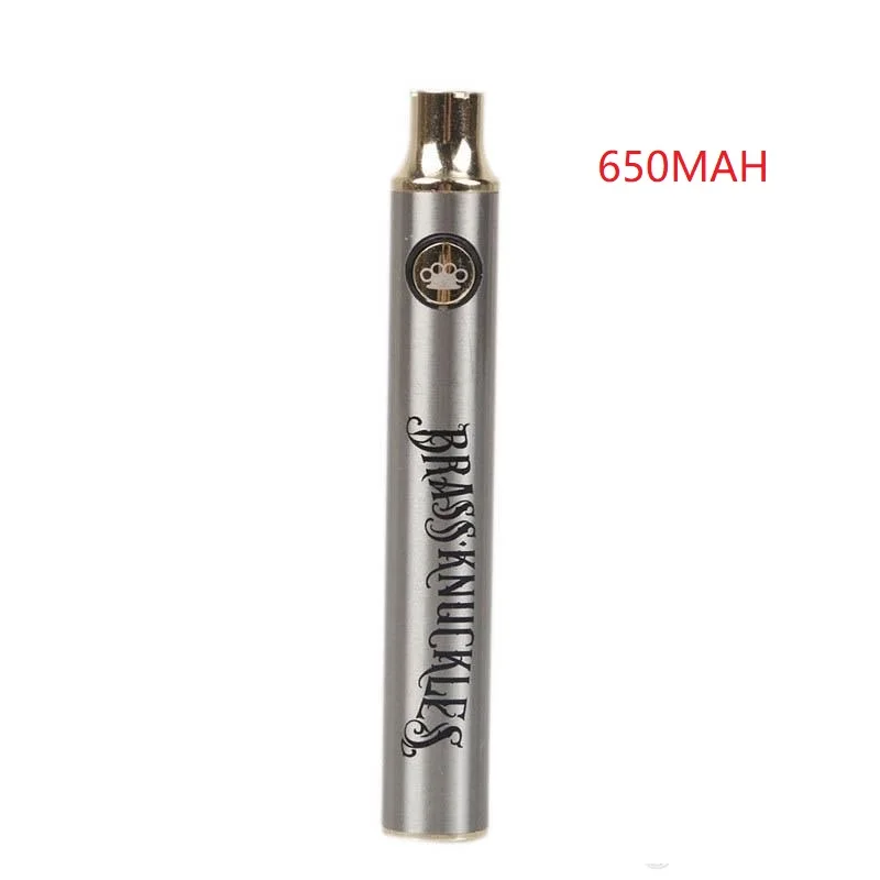 sliver 650mah Латунь Knuckles КБР батарея предварительного нагрева переменное напряжение 650 мАч 900 мАч 510 Thraed bk батарея для толстого масла КБР масляный картридж - Цвет: sliver 650mah