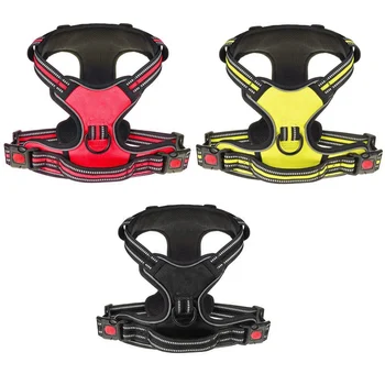 

Pet Reflective Nylon Harness For Large Dog All Weather Service Breathable Vest Padded Adjustable Safety Vehicular Lead For Dogs1