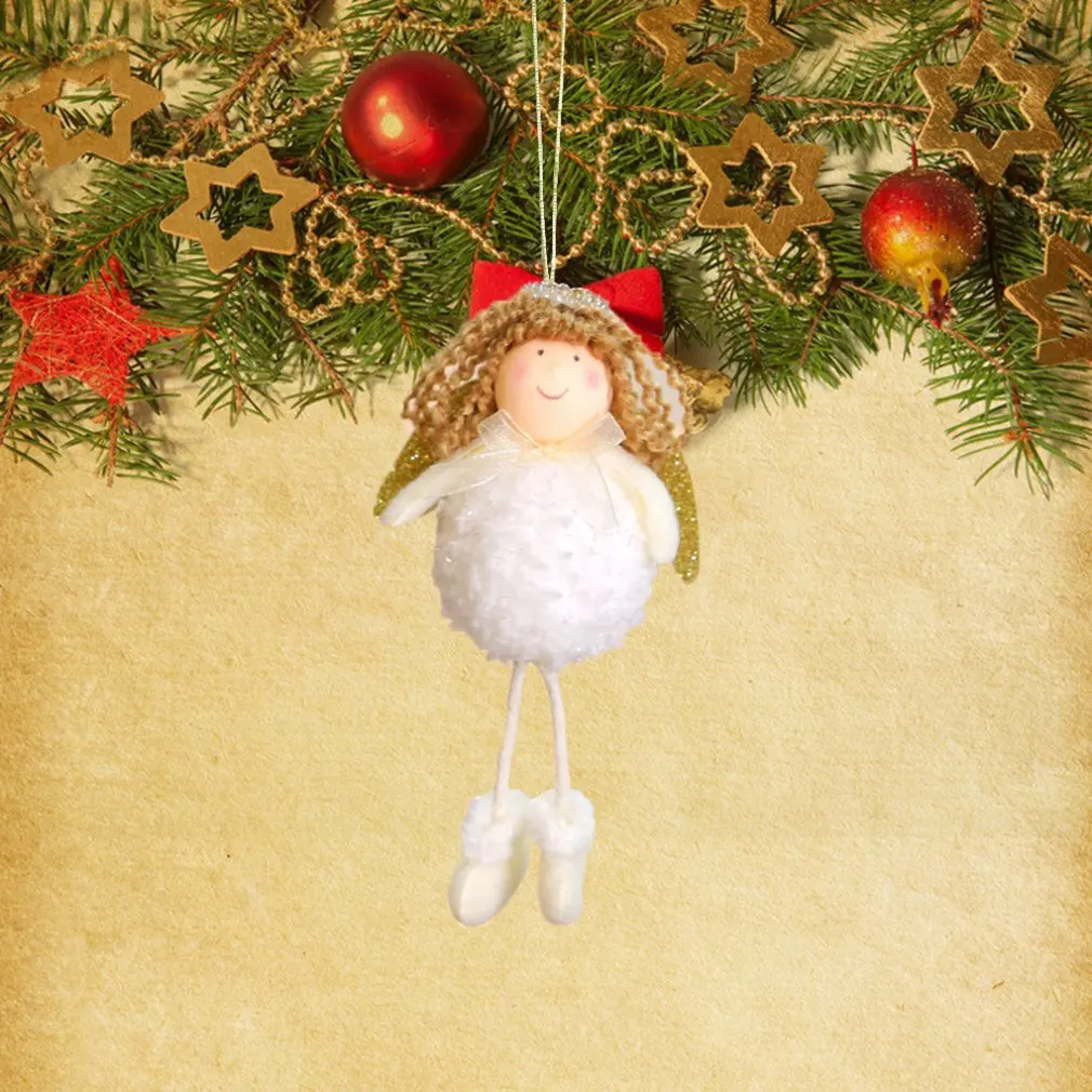 Hanging Angel Round Doll Ornament Snowwhite Angel Christmas Tree Boutique Creative Fabric Decoration Pendant