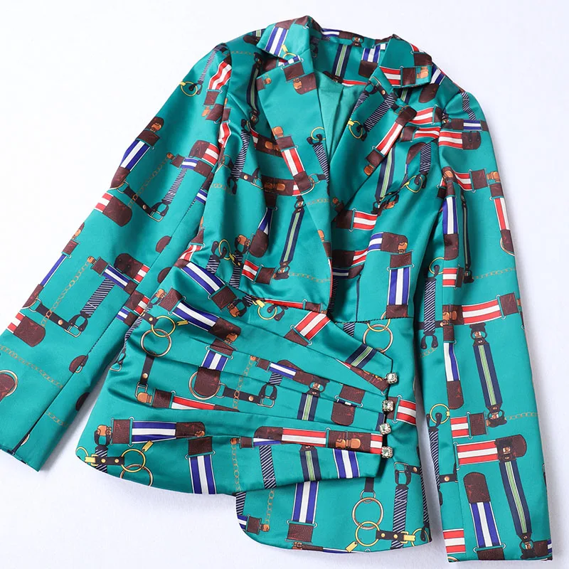 Высококачественный стильный осенне-зимний Дизайнерский Костюм, комплект, Женский Цветной клетчатый блейзер с принтом, брюки, костюм