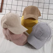 New Spring Summer Women Corduroy Cap Embroidery Baseball Hat Men Outdoor Fashion Adjustable Sun Hat Vacation Casquette Gorras