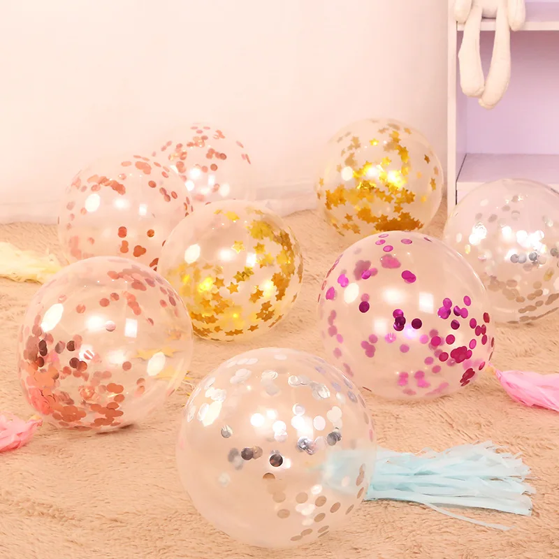 

Gold Confetti Balloon Set 10pcs Balloons Birthday Party Decorations Kids Inflatable Balls Toy Balloons Birthday Party JL0095