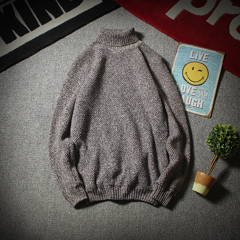 Winter Thick High Collar Sweater Men Warm Fashion Solid Color Knitted Pullover Men Long Sleeve Sweter Clothes Large Size S-5XL Winter Thick High Collar Sweater Men Warm Fashion Solid Color Knitted Pullover Men Long Sleeve Sweter Clothes Large Size S-5XL