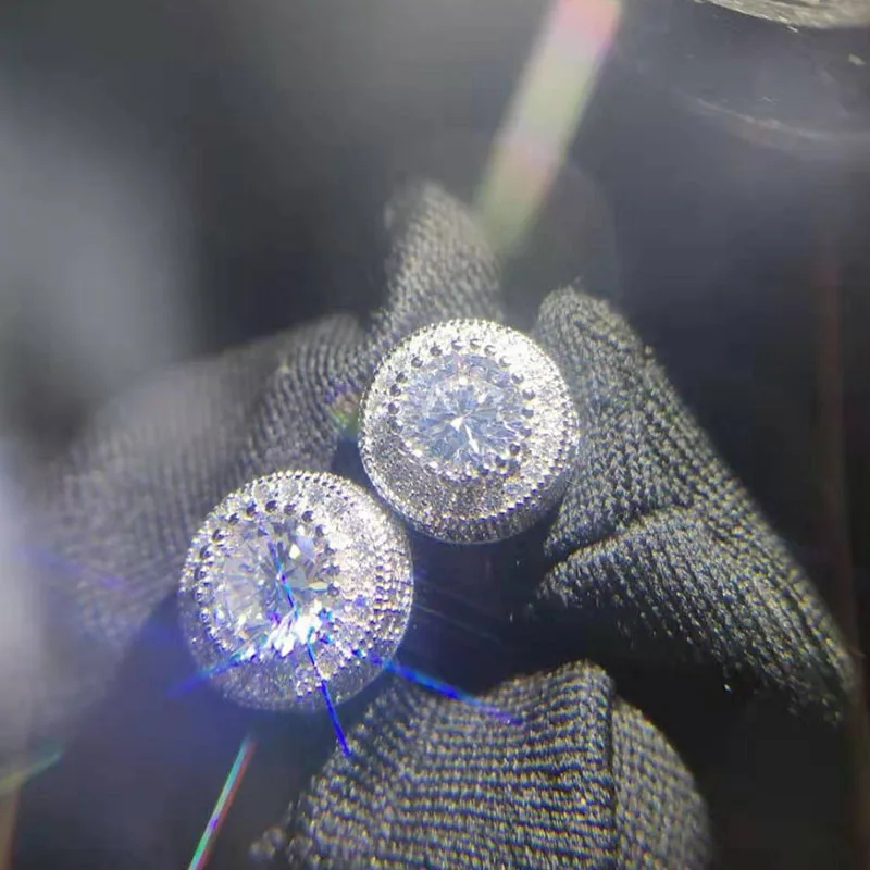 Серьги-гвоздики в стиле хип-хоп с микро-проложенным круглым белым цирконием для мужчин и женщин в стиле рок, серебряные, золотые, шикарные модные серьги Z4T328